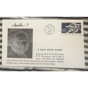 Apollo 7 Launch (10/11/1968) - Astro cachet -  Schirra; Cunningham and Eisele